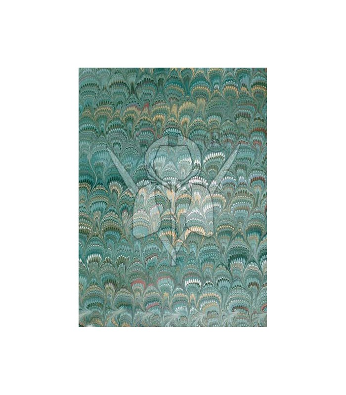 Green Peacock Marbled Paper