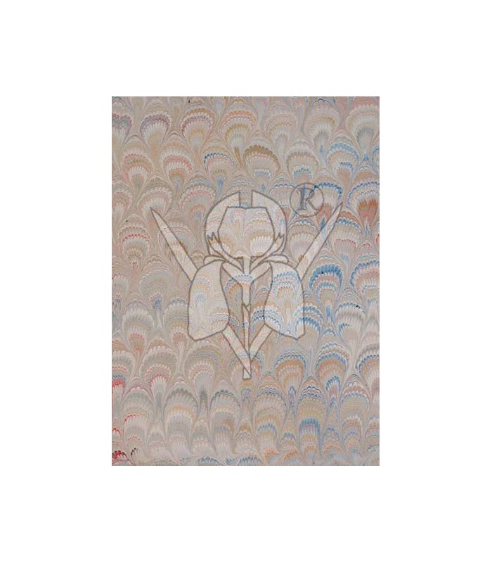 Beige Peacock Marbled Paper