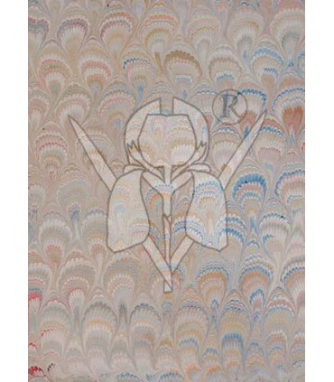 Beige Peacock Marbled Paper