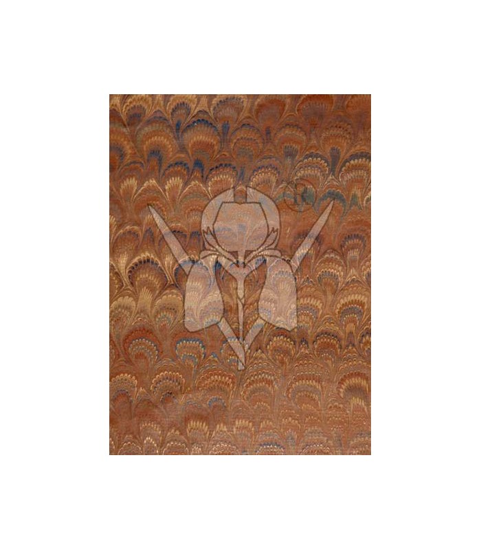 Brown Peacock Marbled Paper