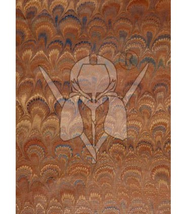 Brown Peacock Marbled Paper