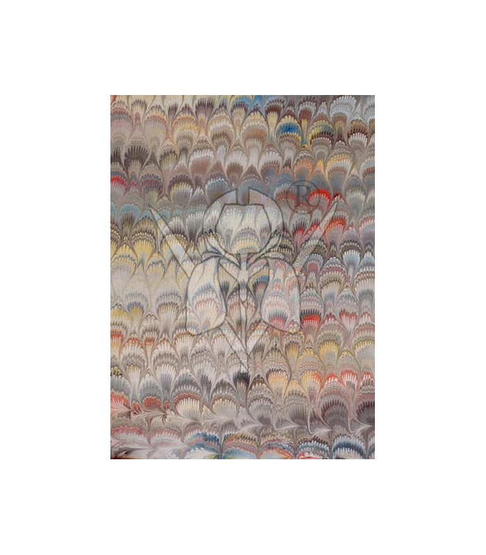 Grey Peacock Marbled Paper