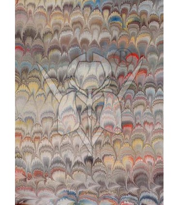 Grey Peacock Marbled Paper