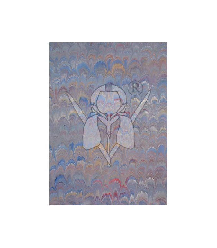 Mauve Peacock Marbled Paper