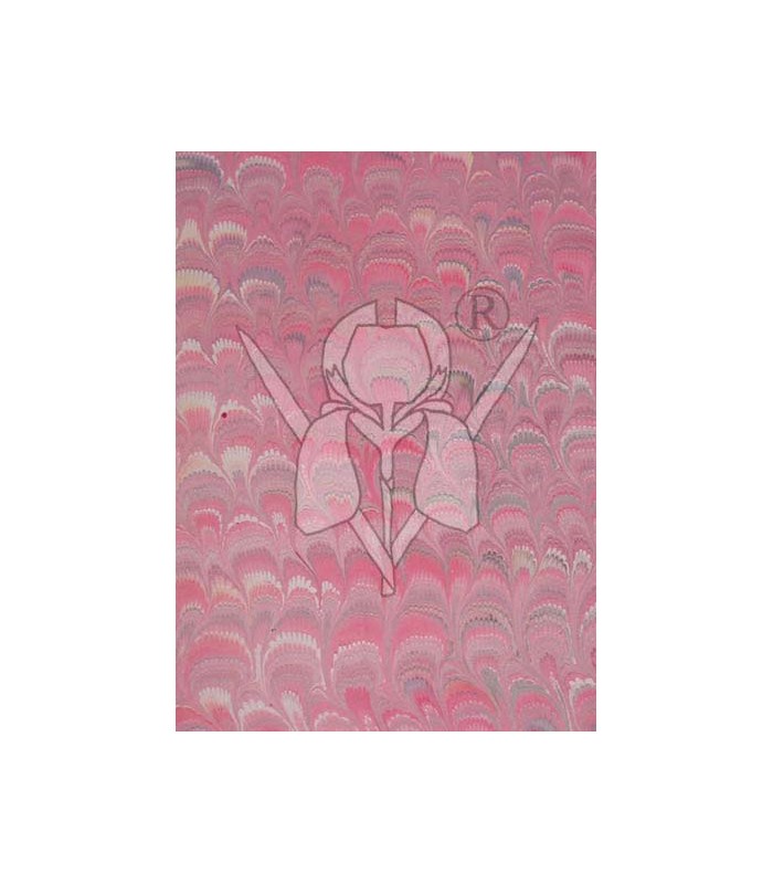 Pink Peacock Marbled Paper