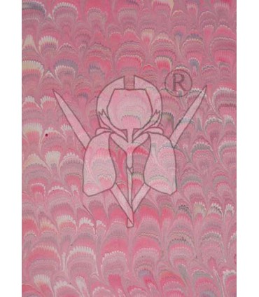 Pink Peacock Marbled Paper