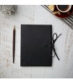 [Various Sizes] Black Soft Leather Journal with Tie