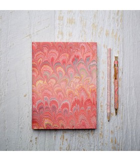 [Various sizes] Pink Peacock Marble Journal