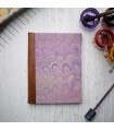 [Various Sizes] Purple Marble Journal with Leather Spine