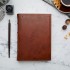 [Various Sizes] Traditional Brown Leather Journal with Border Tooling