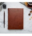 [Various Sizes] Traditional Brown Leather Journal with Border Tooling