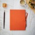 [Various Sizes] UNLINED Orange Soft Leather Journal with Tie