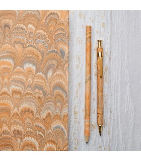 Orange Marble Pen & Pencil