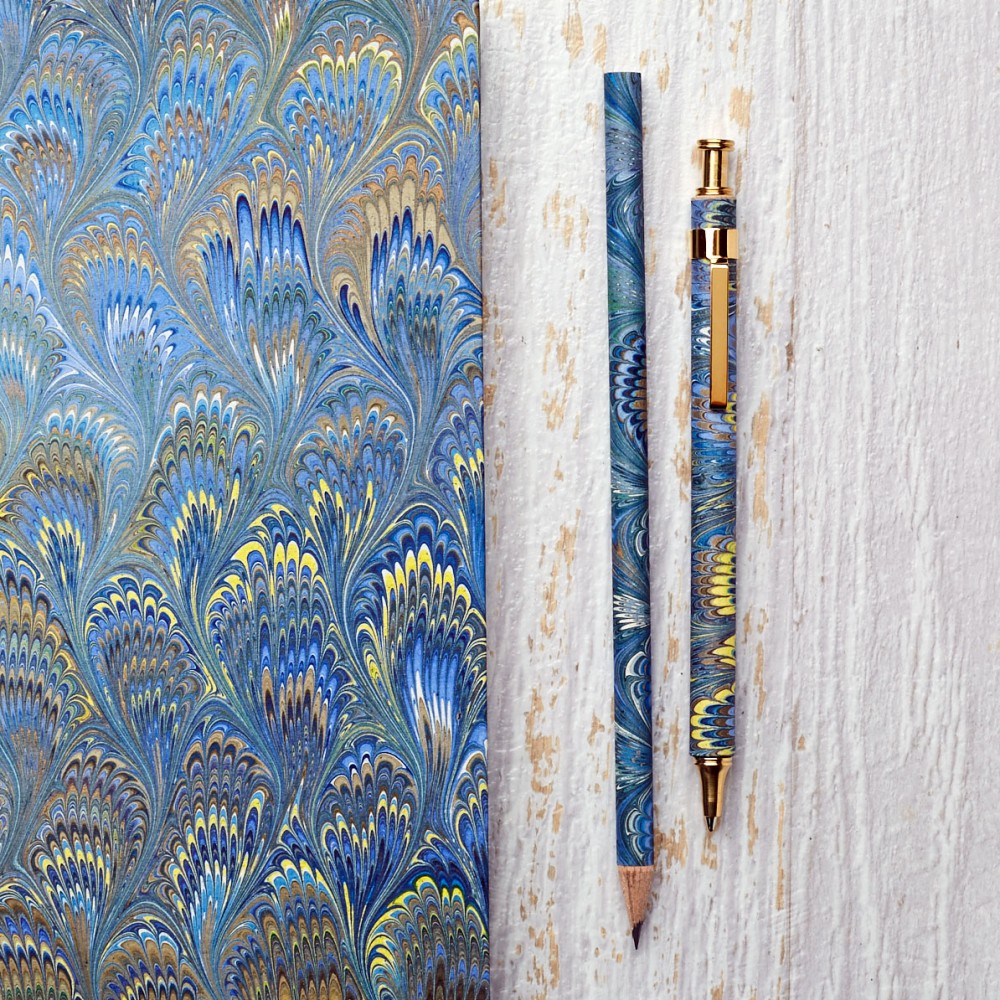 Marine Blue Marble Pen & Pencil Marine Blue Marble Pen Only
