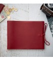 [Various Sizes] Burgandy Soft Leather Album with Tie