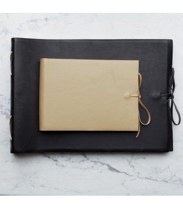 [Various Sizes] Beige Soft Leather Album with Tie