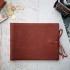 [Various Sizes] Brown Soft Leather Album with Tie
