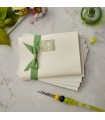 Green Monogrammed Writing Paper and Envelope