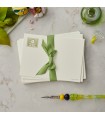 Green Monogrammed Correspondece Card and Envelope
