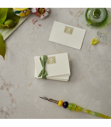 Green Monogrammed Business Card