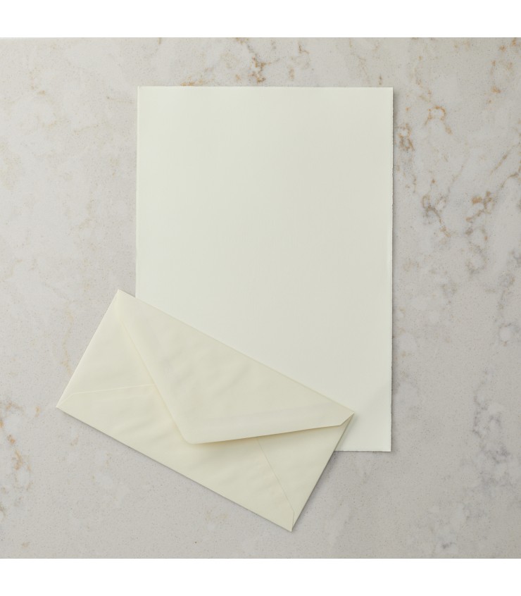 Deckled Edge Writing Paper and Envelope Letter Set Size 10 Sheets & 10
