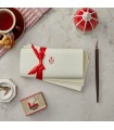 Deckle Edge Fleur de Lys Paper and Envelope