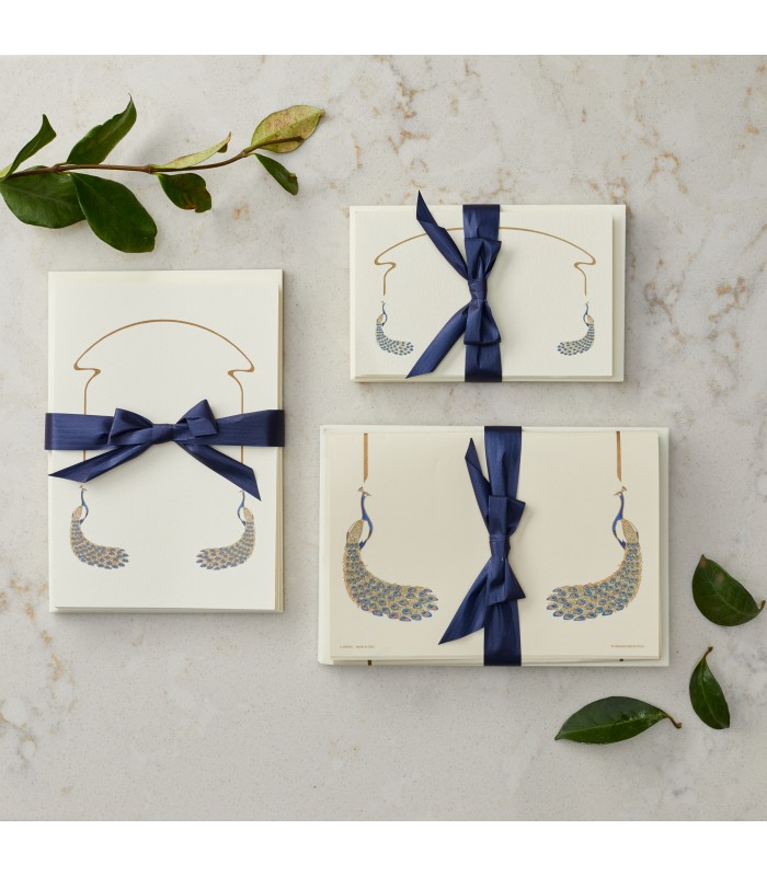 [Various Formats] Navy and Gold Peacock Stationary Sets