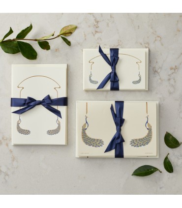 [Various Formats] Navy and Gold Peacock Stationary Sets