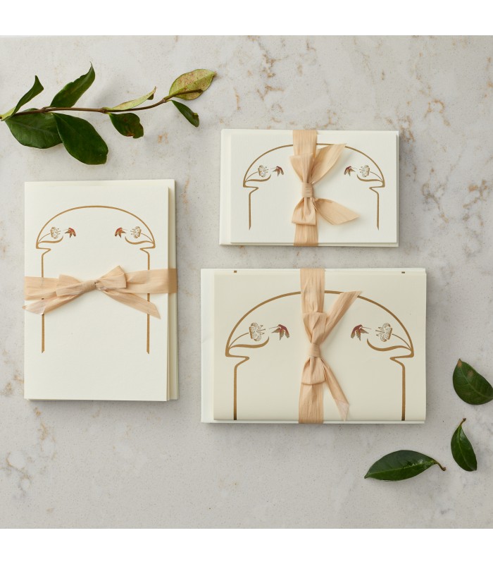 [Various Formats] Red and Gold Hummingbird Stationary Sets
