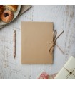 [Various Sizes] Beige Soft Leather Journal with Tie