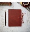 [Various Sizes] Brown Soft Leather Journal with Tie